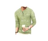 YTD Mens Fashion Casual Slim Fit Basic Henley – GRASS Green
