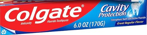 Colgate Cavity Protection Toothpaste with Fluoride, Great Regular Flavor, 6 Ounce